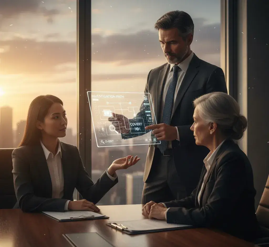 Confidential consultation and risk assessment to determine if a covert operation is suitable for the client's case.